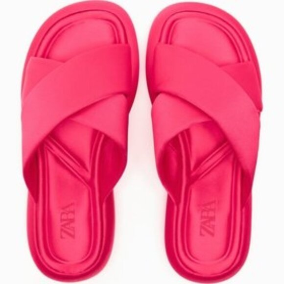 Zara Criss Cross Flat Sandals - Picture 2 of 6